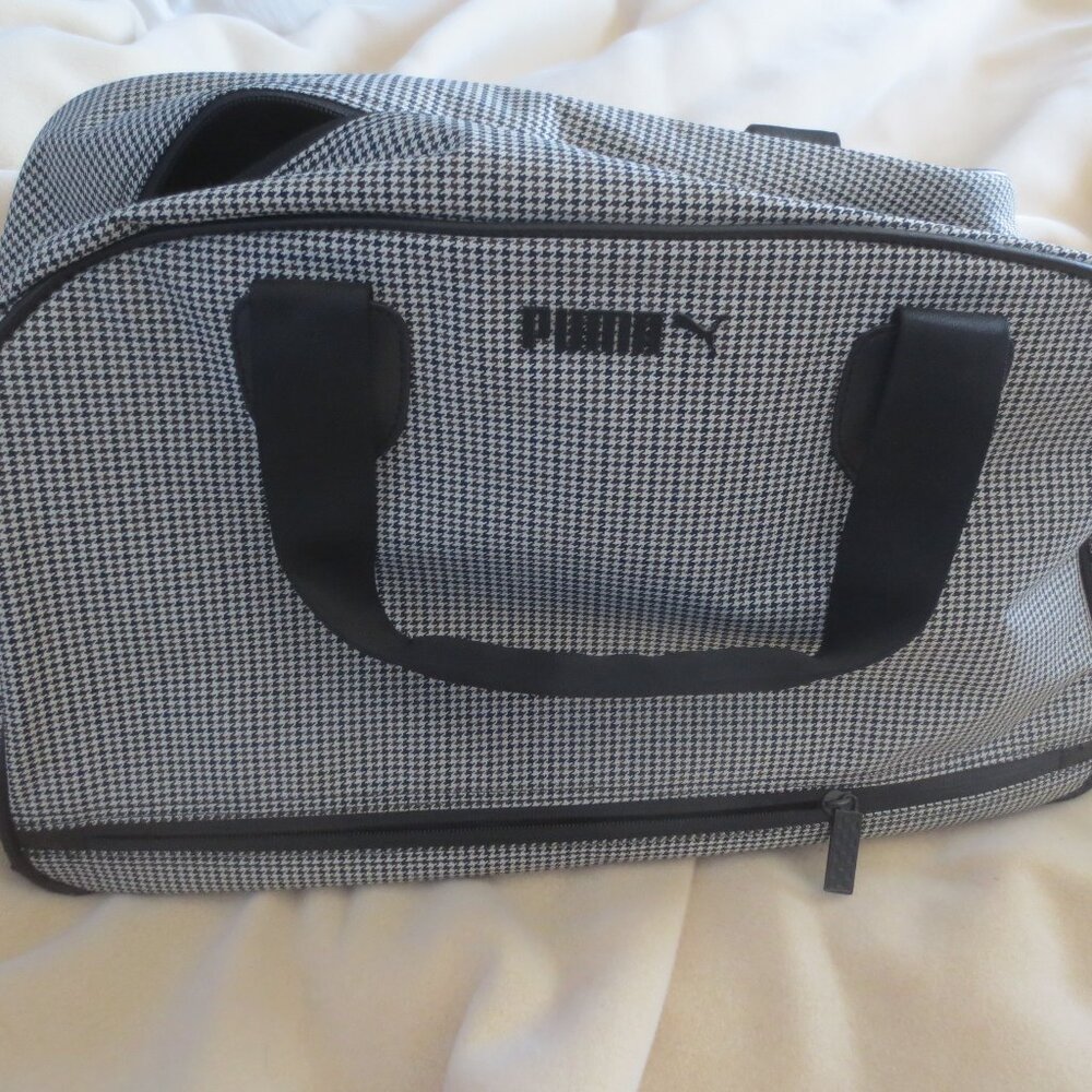 Brand New 2 Tone Houndstooth Pattern Design Puma Lifestyle Personal Duffel Bag